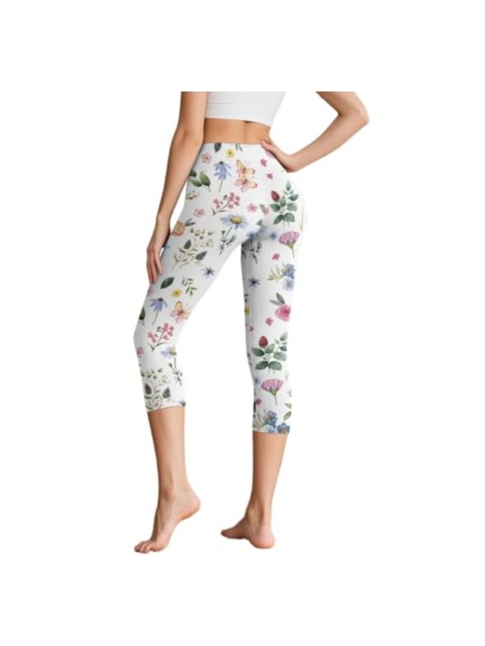 Womens Capri Leggings with Pockets High Waisted Tummy Control Yoga Pants